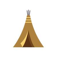Brown and yellow teepee standing on white background vector