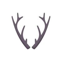 Pair of gray reindeer antlers forming a heart shape vector