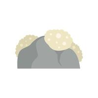 Gray rock with lichen growing on it isolated on white background vector