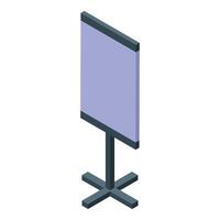 Blank projection screen standing on a tripod for presentations and conferences vector