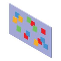 Scrum board showing colorful sticky notes for agile project management vector