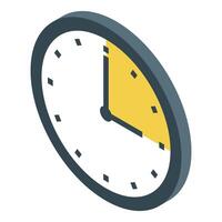 Clock showing time passing isometric icon representing time management vector