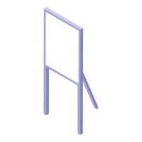 Blank projection screen standing with tripod support isometric view vector