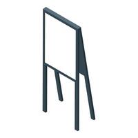 Blank billboard standing on wooden legs displaying empty space for advertisement vector