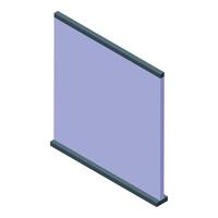 Large blank projection screen hanging with isometric projection vector