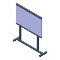 Interactive whiteboard displaying presentation on metal stand in isometric view vector