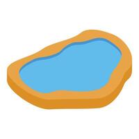Small artificial pond isometric view for garden decoration vector
