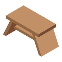 Wooden folding stool showing simplicity and functionality vector