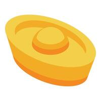 Gold ingot representing wealth and prosperity in chinese culture vector