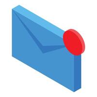 Blue envelope showing new incoming message notification vector