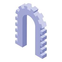Stone archway representing winning and success in isometric view vector