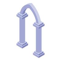 Arch connecting two pillars symbolizing unity and strength vector