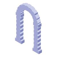 Stone archway creating elegant entrance in isometric view vector