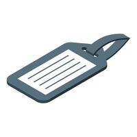 Luggage tag with strap showing lines for personal information vector