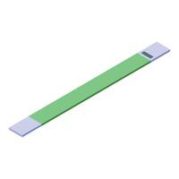 Green wristband lying on white background isometric view vector