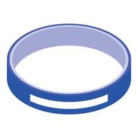 Blue rubber bracelet with white label for event access control vector
