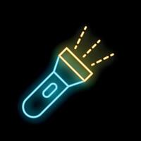 Neon flashlight shining bright in the darkness vector