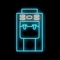 Glowing neon line water cooler for office and home on a black background icon illustration vector