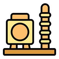 Cat scratching post with platform and house providing hours of entertainment vector