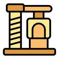 Cat tree with scratching post and cozy hiding place vector