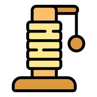 Cat scratching post with hanging ball for playful felines vector