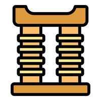 Cat scratching post with two sisal covered pillars for clawing fun vector