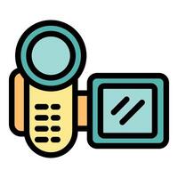 Digital video camera recording icon showing filmmaking equipment vector