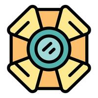 Smart home control panel icon with color outline vector