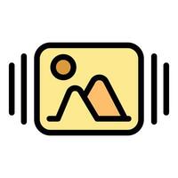 Photo gallery icon representing image collection being viewed vector