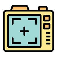 Digital camera display showing focus point for photography vector