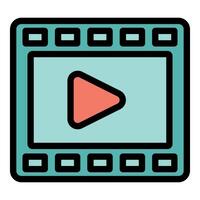Video player app with play button showing on screen vector