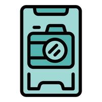Smartphone camera icon showing mobile photography concept vector