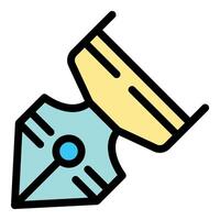 Fountain pen nib drawing writing tool icon vector outline