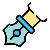 Fountain pen nib writing tool icon for creativity and authorship vector