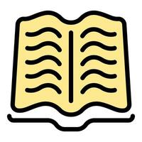 Open book with wavy pages for knowledge and education icon vector