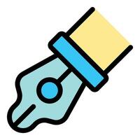 Fountain pen nib drawing writing tool icon vector