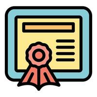 Diploma with red ribbon showing successful graduation ceremony vector