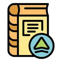 Book upload icon representing online education platform vector