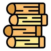 Stack of round timber logs for construction industry vector