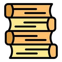 Fabric roll showing natural material structure icon vector