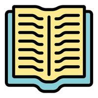 Open book with pages spread for reading and learning vector