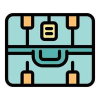 Luggage with handle and name tag for travel vector