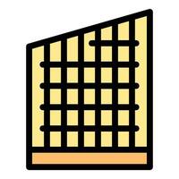 Building wall structure being built with metal rods icon vector