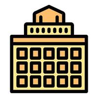 Large building with many windows is representing the concept of architecture vector