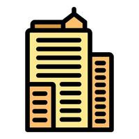 Modern office building reaching for the sky with multiple floors vector