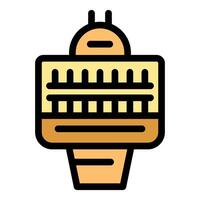 Modern parliament building with columns and dome icon vector