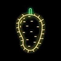 Glowing neon line durian fruit icon isolated on black background vector