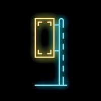 Neon banner showing advertising space on black background vector
