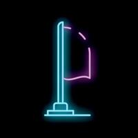 Neon flag waving in the wind on black background vector