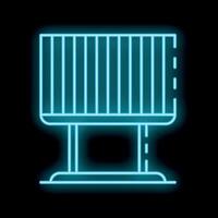 Neon blue billboard standing on black background vector